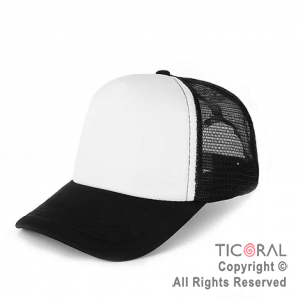 SOMBRERO GORRA TRUCKER NEGRO CON FRENTE BLANCO CAP x 1